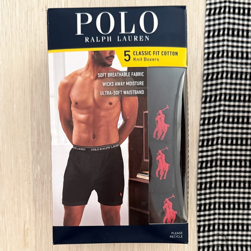 Polo Ralph Lauren Black Boxer Briefs with Red Logo